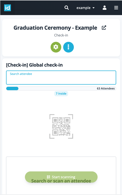 Aperçu de la recherche dans le check-in