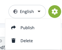 Publish or Delete catalog button screenshot
